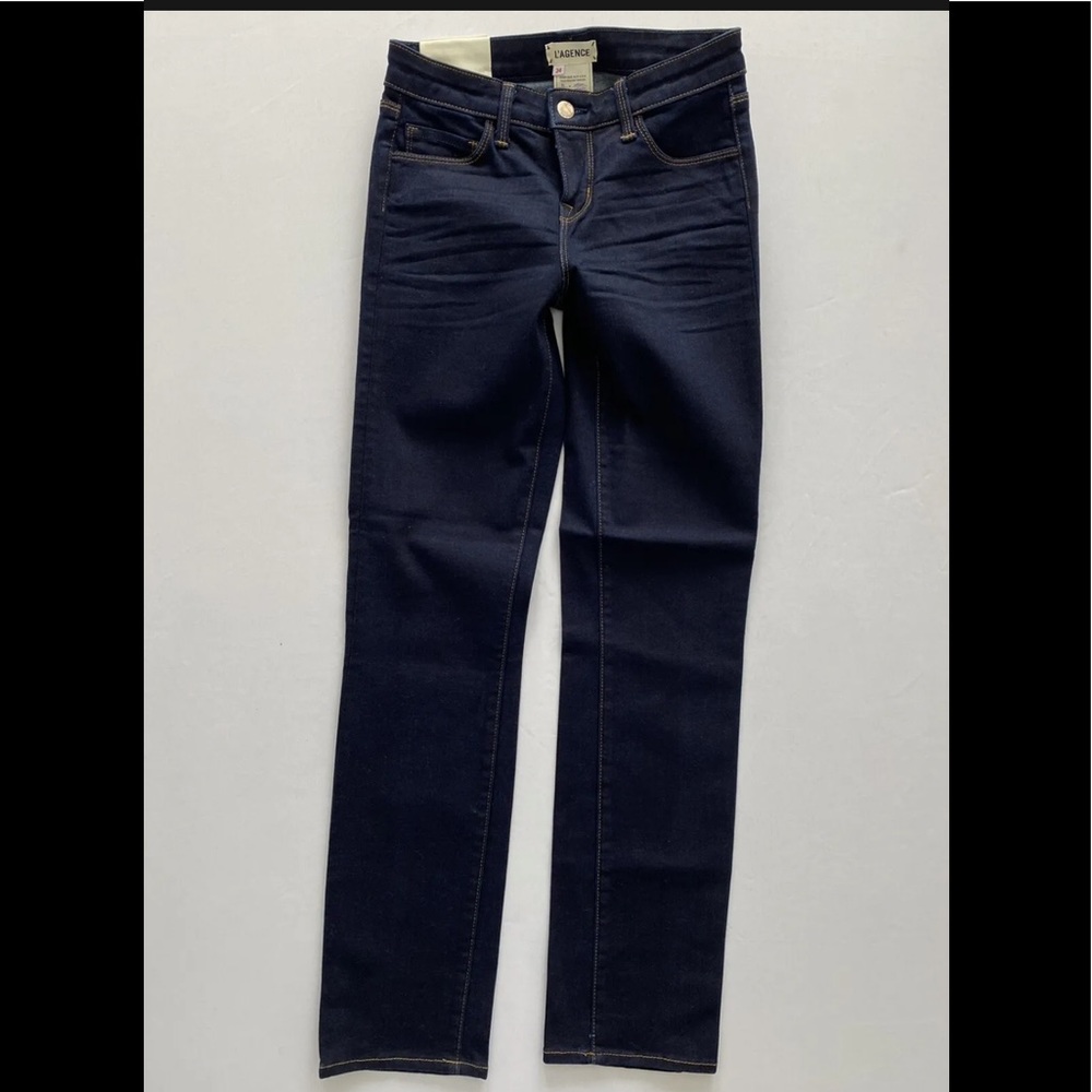 L'AGENCE Coco Mid-Rise Slim Straight Leg Jean Dark Wash 24 25 28 30 31 NWT - Picture 2 of 7